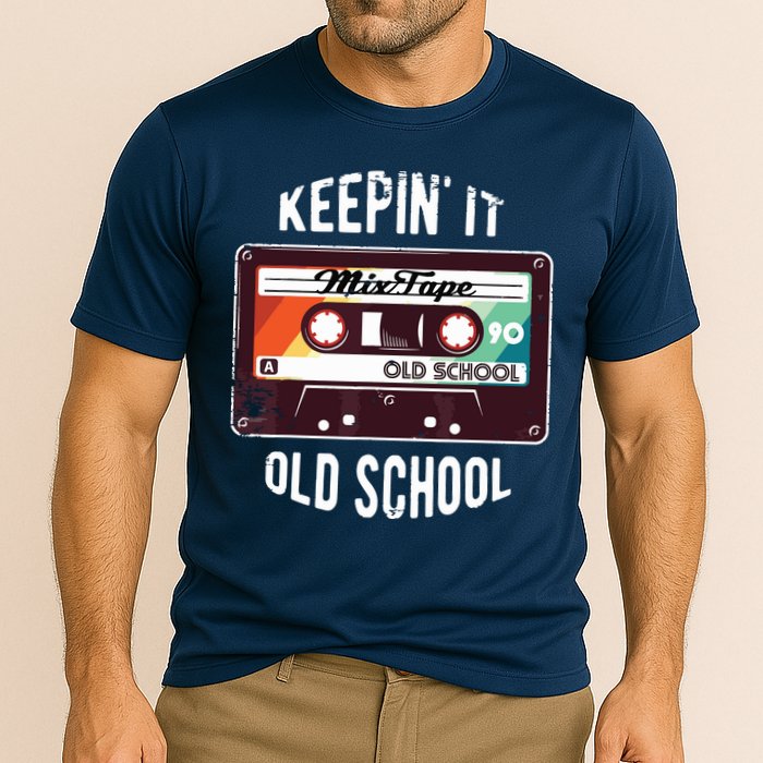 Old School Hip Hop 80s 90s Mixtape Graphic Cooling Performance Crew T-Shirt