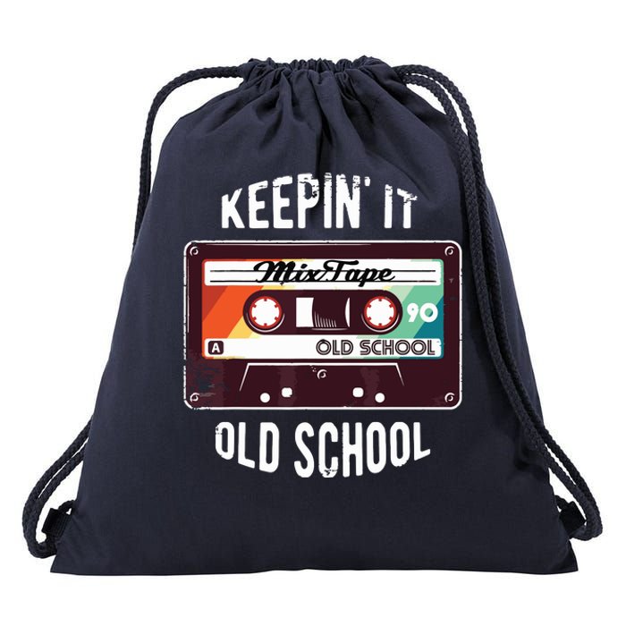 Old School Hip Hop 80s 90s Mixtape Graphic Drawstring Bag