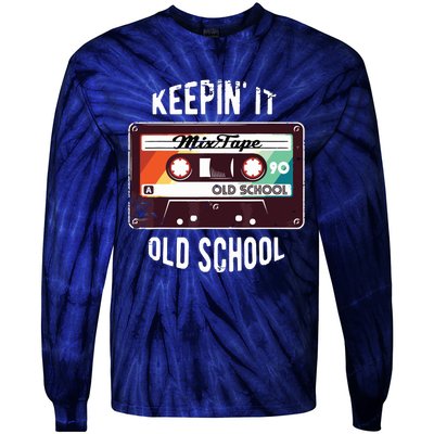 Old School Hip Hop 80s 90s Mixtape Graphic Tie-Dye Long Sleeve Shirt