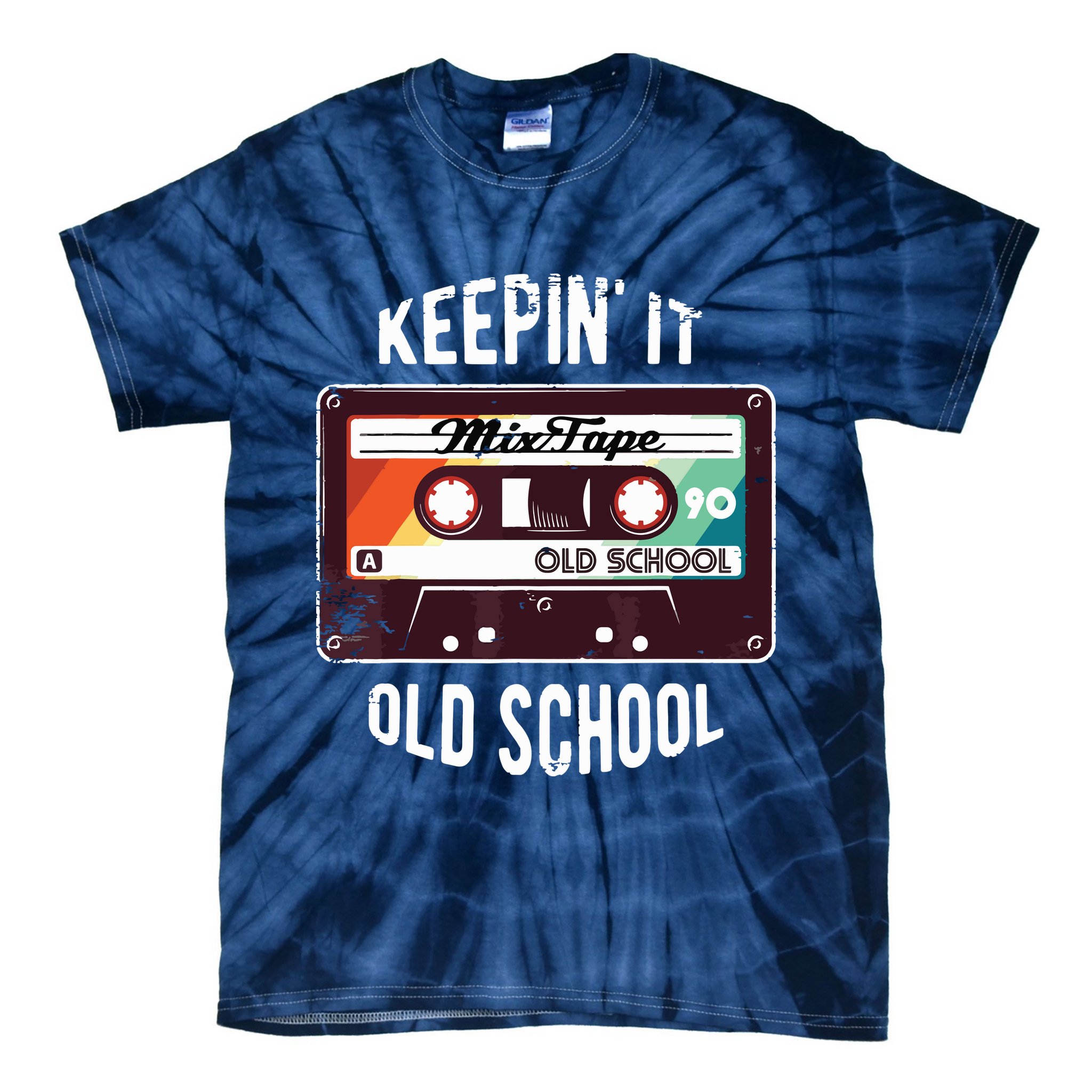 Old School Hip Hop 80s 90s Mixtape Graphic Tie-Dye T-Shirt