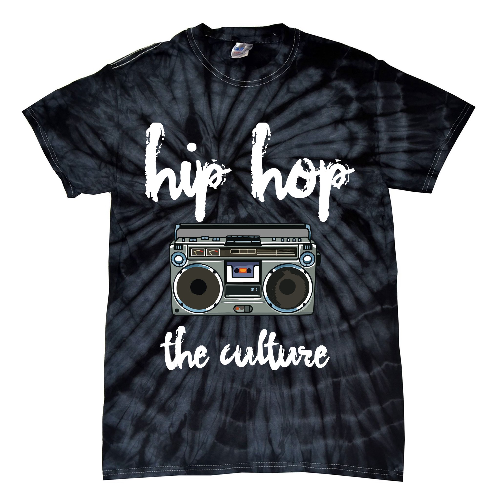 Old School Hip Hop Mix Tape Boombox The Culture Tie-Dye T-Shirt