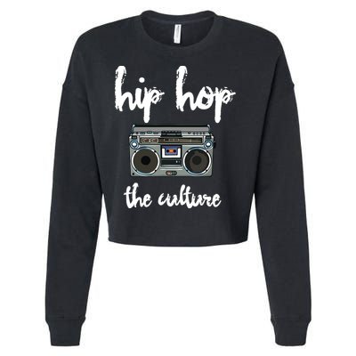 Old School Hip Hop Mix Tape Boombox The Culture Cropped Pullover Crew