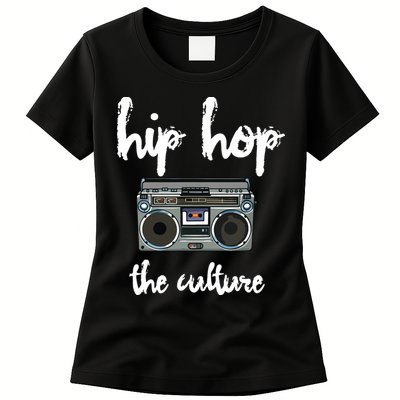 Old School Hip Hop Mix Tape Boombox The Culture Womens T-Shirt