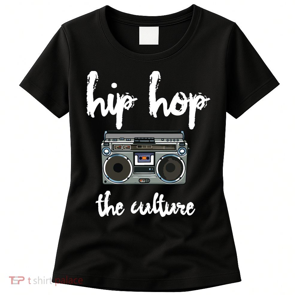 Old School Hip Hop Mix Tape Boombox The Culture Womens T-Shirt
