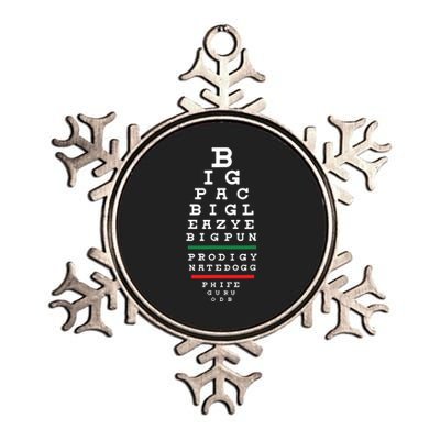 Old School Hip Hop Music Rap Legends Eye Chart 90s HipHop Metallic Star Ornament