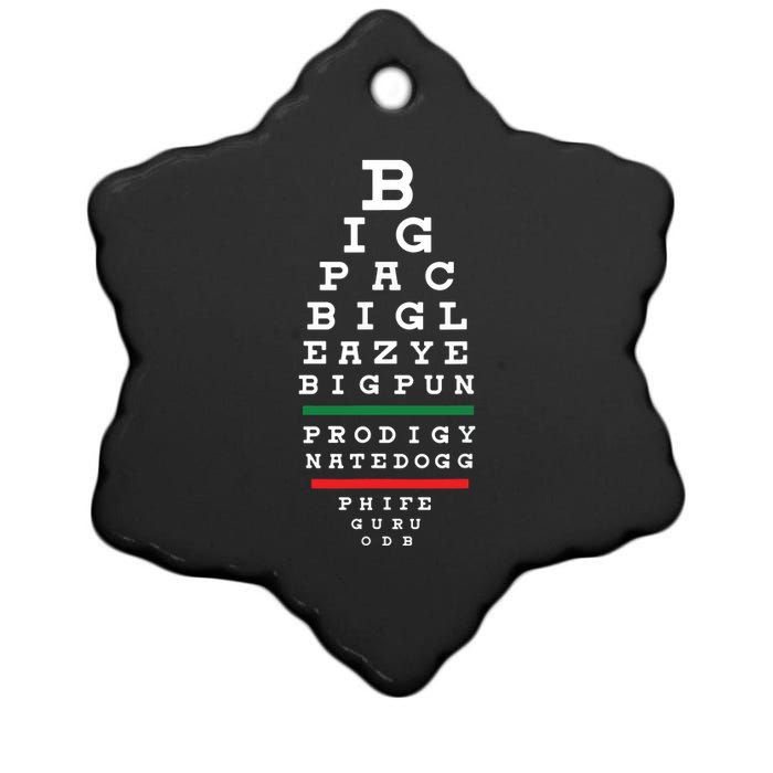 Old School Hip Hop Music Rap Legends Eye Chart 90s HipHop Ceramic Star Ornament