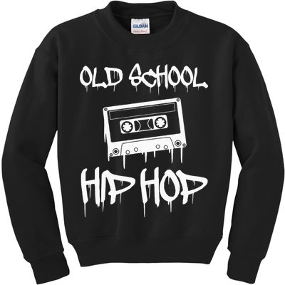 Old School Hip Hop Rap Cassette Tape 80s 90s Retro Vintage Kids Sweatshirt