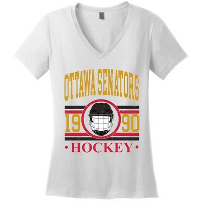 Ottawa Senators Hockey Team Supporter Women's V-Neck T-Shirt