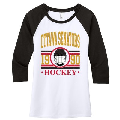 Ottawa Senators Hockey Team Supporter Women's Tri-Blend 3/4-Sleeve Raglan Shirt