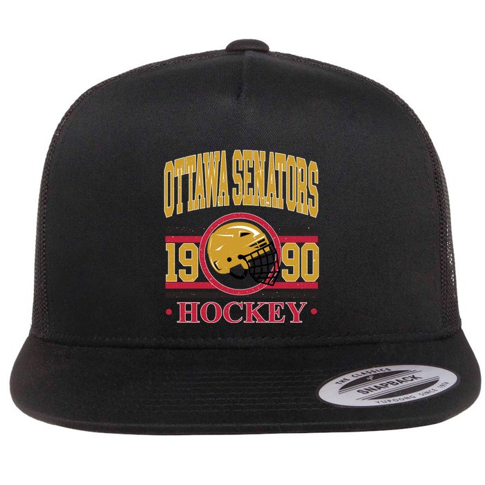 Ottawa Senators Hockey Team Supporter 1990 Flat Bill Trucker Hat