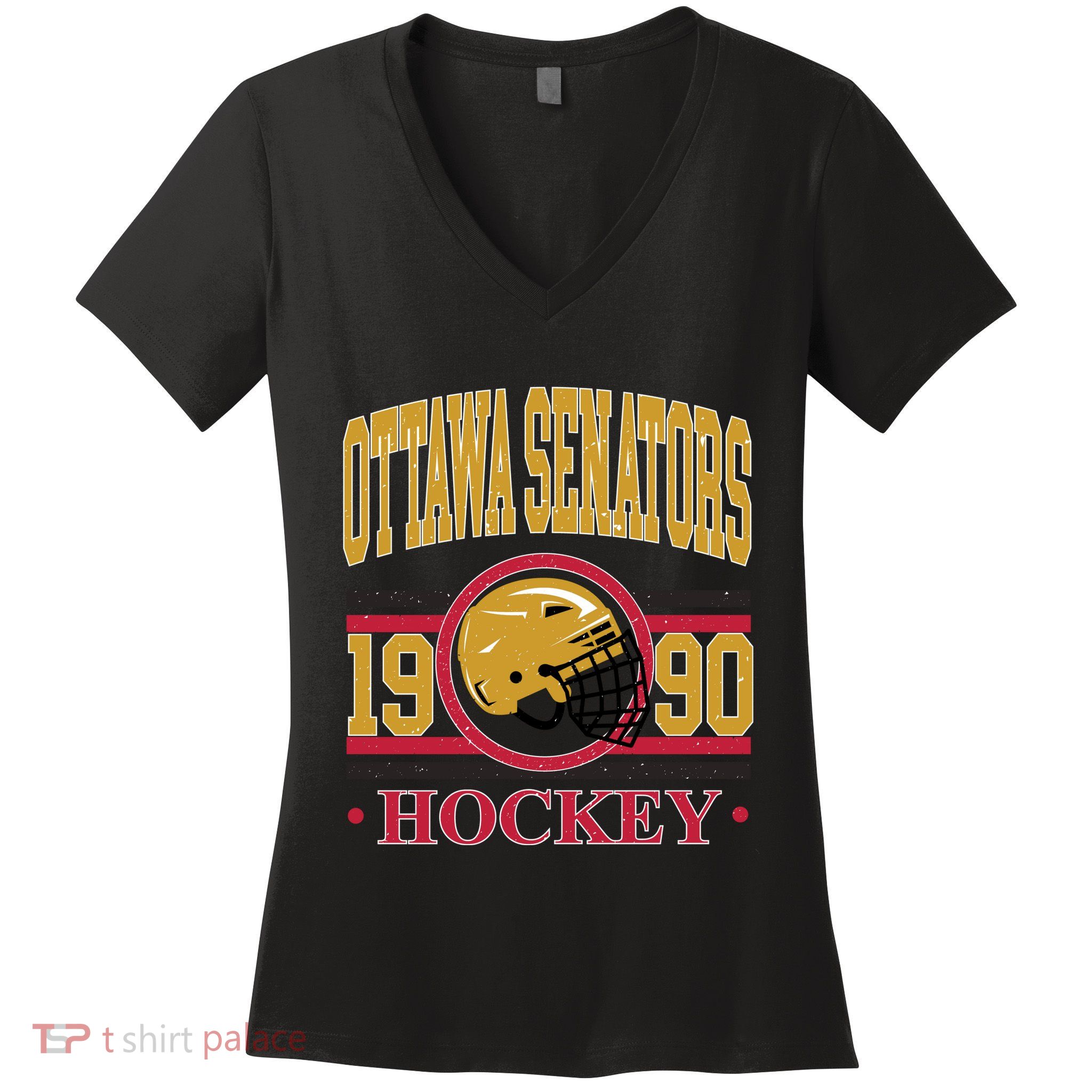 Ottawa Senators Hockey Team Supporter 1990 Women's V-Neck T-Shirt