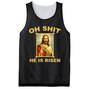 Oh Shit He Is Risen Jesus Christian Holy Mesh Reversible Basketball Jersey Tank