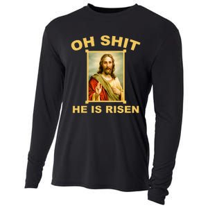 Oh Shit He Is Risen Jesus Christian Holy Cooling Performance Long Sleeve Crew