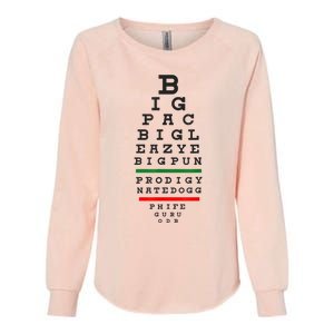 Old School Hip Hop Music Rap Legends Eye Chart 90s HipHop Womens California Wash Sweatshirt