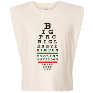 Old School Hip Hop Music Rap Legends Eye Chart 90s HipHop Garment-Dyed Women's Muscle Tee