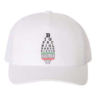 Old School Hip Hop Music Rap Legends Eye Chart 90s HipHop Yupoong Adult 5-Panel Trucker Hat