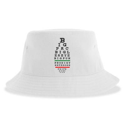 Old School Hip Hop Music Rap Legends Eye Chart 90s HipHop Sustainable Bucket Hat