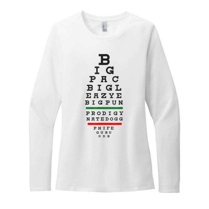 Old School Hip Hop Music Rap Legends Eye Chart 90s HipHop Womens CVC Long Sleeve Shirt