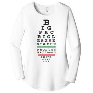 Old School Hip Hop Music Rap Legends Eye Chart 90s HipHop Women's Perfect Tri Tunic Long Sleeve Shirt