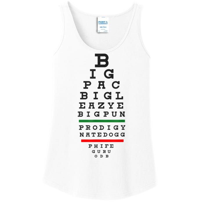 Old School Hip Hop Music Rap Legends Eye Chart 90s HipHop Ladies Essential Tank