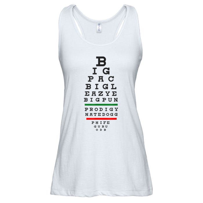 Old School Hip Hop Music Rap Legends Eye Chart 90s HipHop Ladies Essential Flowy Tank