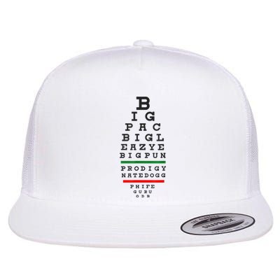 Old School Hip Hop Music Rap Legends Eye Chart 90s HipHop Flat Bill Trucker Hat