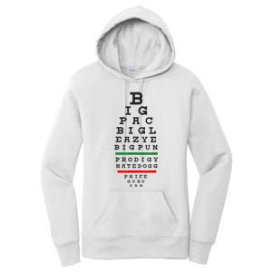 Old School Hip Hop Music Rap Legends Eye Chart 90s HipHop Women's Pullover Hoodie