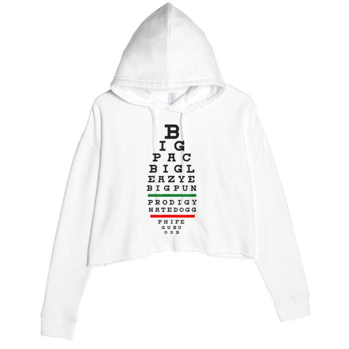 Old School Hip Hop Music Rap Legends Eye Chart 90s HipHop Crop Fleece Hoodie