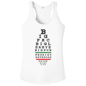 Old School Hip Hop Music Rap Legends Eye Chart 90s HipHop Ladies PosiCharge Competitor Racerback Tank