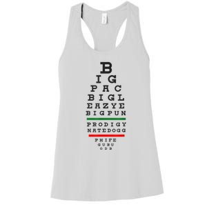 Old School Hip Hop Music Rap Legends Eye Chart 90s HipHop Women's Racerback Tank