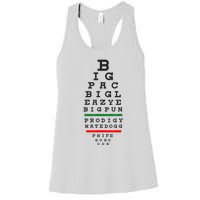 Old School Hip Hop Music Rap Legends Eye Chart 90s HipHop Women's Racerback Tank