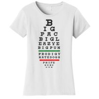 Old School Hip Hop Music Rap Legends Eye Chart 90s HipHop Women's T-Shirt