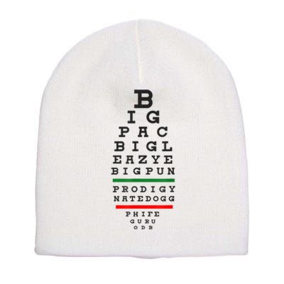 Old School Hip Hop Music Rap Legends Eye Chart 90s HipHop Short Acrylic Beanie