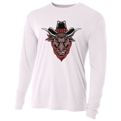 Old School Hats Bull Custom Printed Cooling Performance Long Sleeve Crew