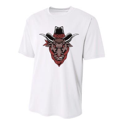 Old School Hats Bull Custom Printed Performance Sprint T-Shirt