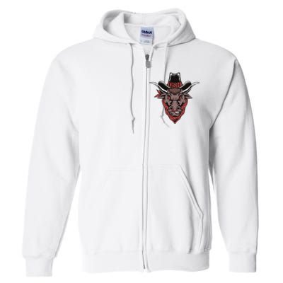 Old School Hats Bull Custom Printed Full Zip Hoodie