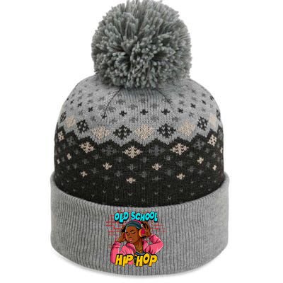 Old School Hip Hop Girl The Baniff Cuffed Pom Beanie