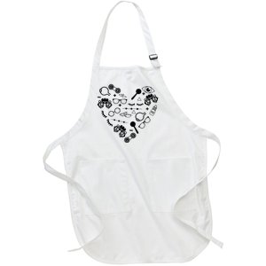 Optometry Symbols Heart Eyeglasses Spectacles Optician Life Full-Length Apron With Pockets