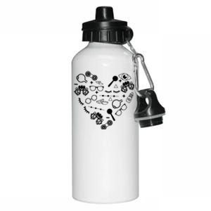 Optometry Symbols Heart Eyeglasses Spectacles Optician Life Aluminum Water Bottle