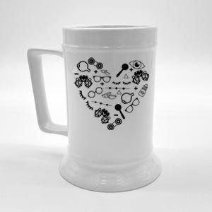 Optometry Symbols Heart Eyeglasses Spectacles Optician Life Beer Stein