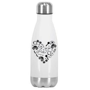 Optometry Symbols Heart Eyeglasses Spectacles Optician Life Stainless Steel Insulated Water Bottle