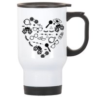 Optometry Symbols Heart Eyeglasses Spectacles Optician Life Stainless Steel Travel Mug