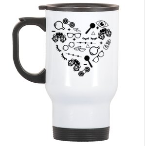 Optometry Symbols Heart Eyeglasses Spectacles Optician Life Stainless Steel Travel Mug