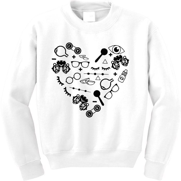 Optometry Symbols Heart Eyeglasses Spectacles Optician Life Kids Sweatshirt