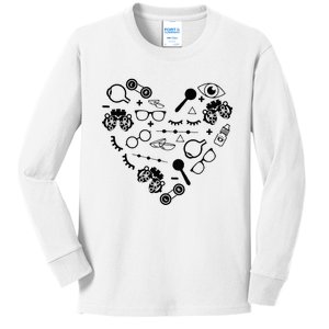 Optometry Symbols Heart Eyeglasses Spectacles Optician Life Kids Long Sleeve Shirt