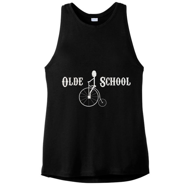 Olde School High Wheel Bike Funny Gift Ladies PosiCharge Tri-Blend Wicking Tank