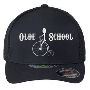 Olde School High Wheel Bike Funny Gift Flexfit Unipanel Trucker Cap