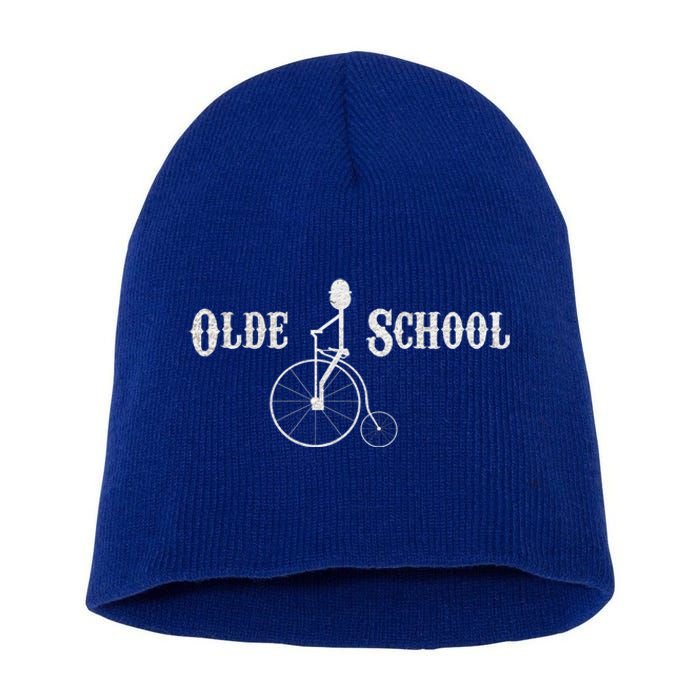 Olde School High Wheel Bike Funny Gift Short Acrylic Beanie