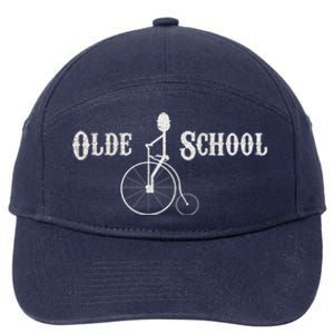 Olde School High Wheel Bike Funny Gift 7-Panel Snapback Hat