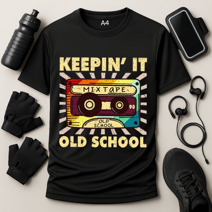 Old School Hip Hop 80s 90s Mixtape Cooling Performance Crew T-Shirt